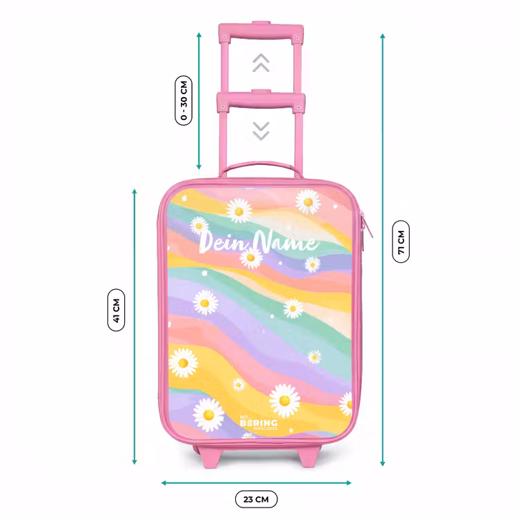 Kinderkoffer Rosa - Gänseblümchen auf Regenbogen-Hintergrund — 7