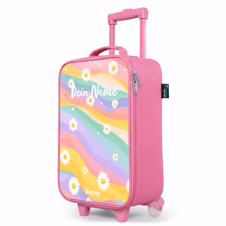 Kinderkoffer Rosa - Gänseblümchen auf Regenbogen-Hintergrund — 8