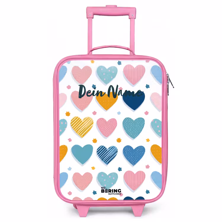 Kinderkoffer Rosa - Herz-Muster — 1