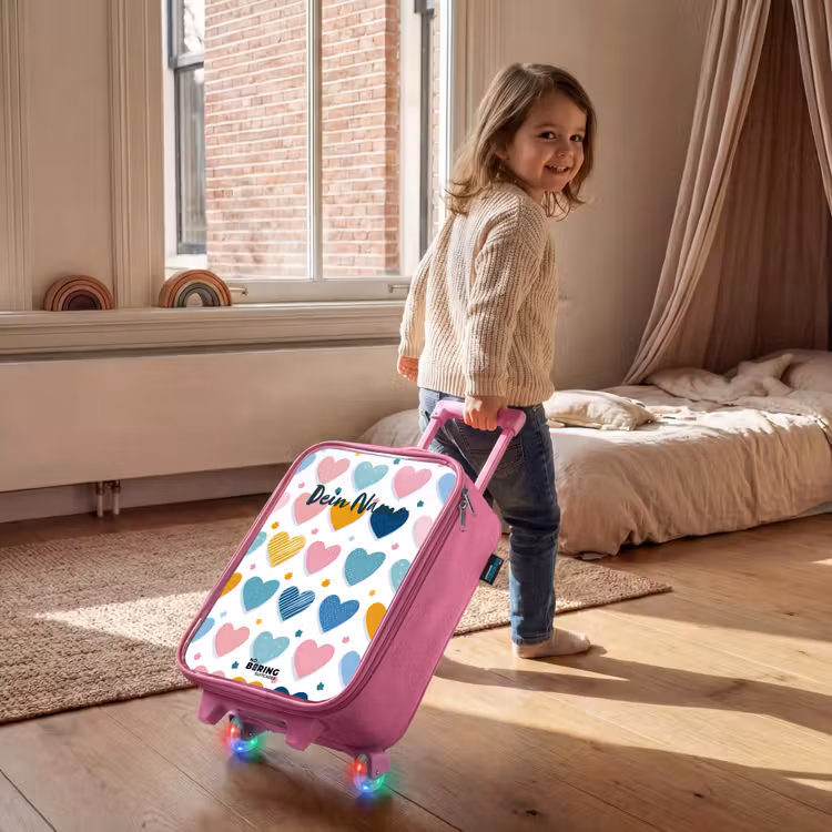 Kinderkoffer Rosa - Herz-Muster — 2
