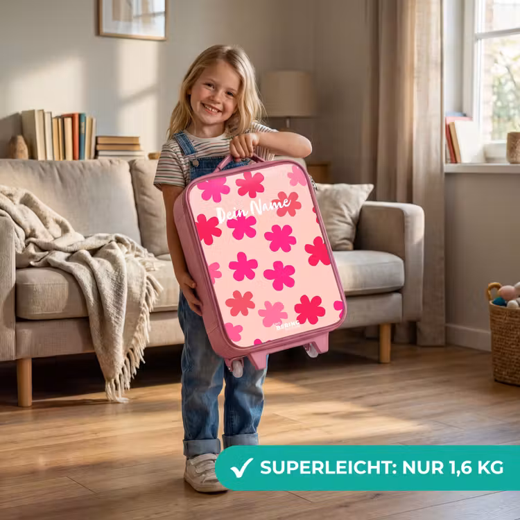 Kinderkoffer Rosa - Rosa Blumen — 3