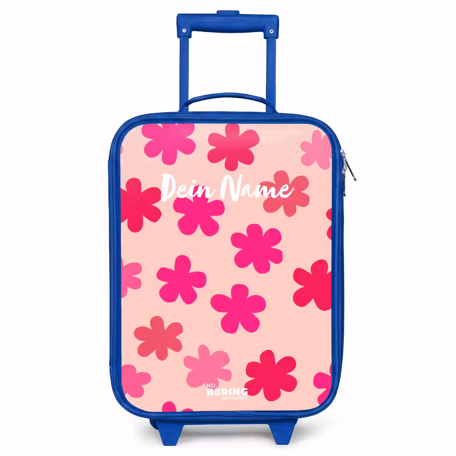 Kinderkoffer Blau - Rosa Blumen — 1