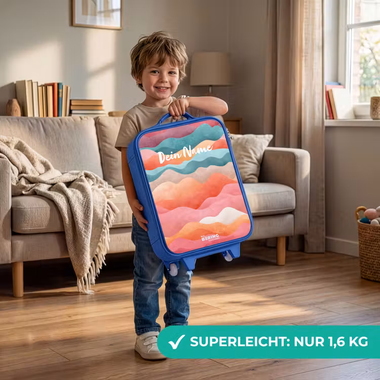 Kinderkoffer Blau - Abstrakte Wellen — 3