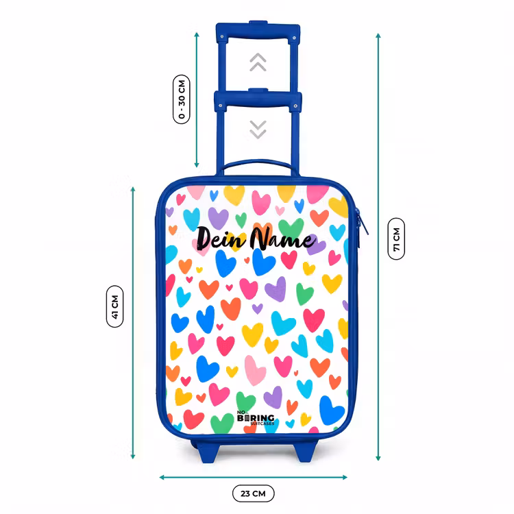 Kinderkoffer Blau - Bunte Herzen — 7