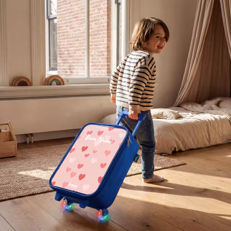 Kinderkoffer Blau - Herzen — 2
