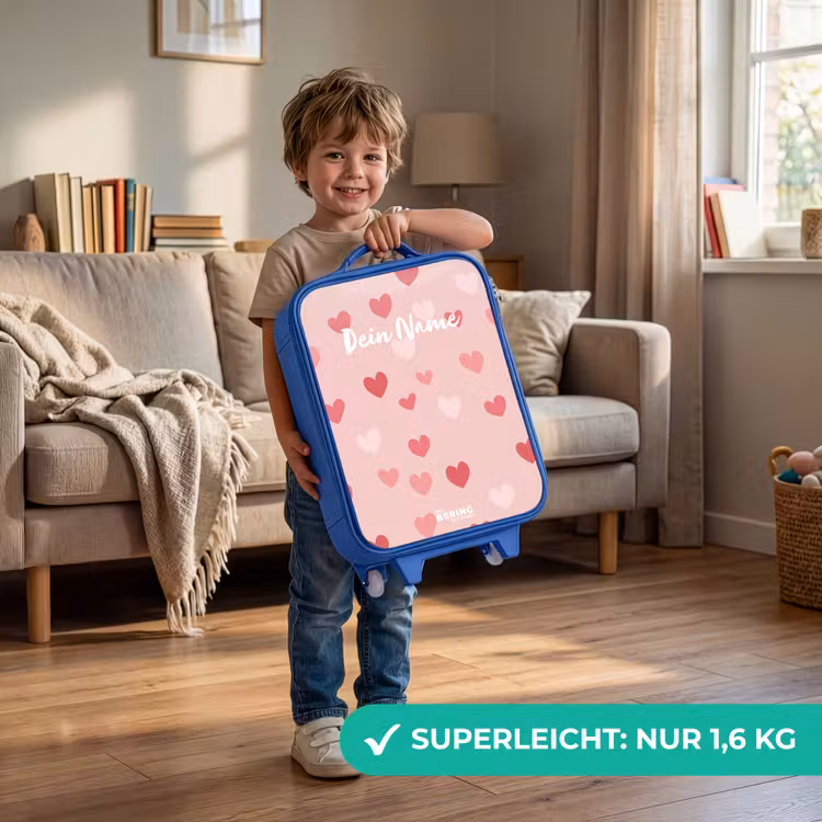 Kinderkoffer Blau - Herzen — 3