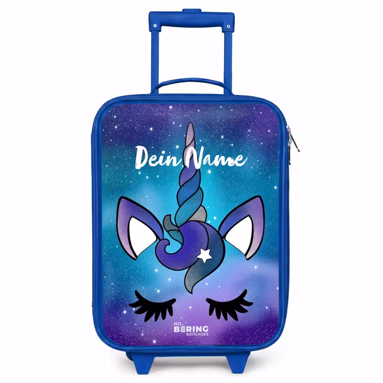 Kinderkoffer Blau - Lila Einhorn — 1