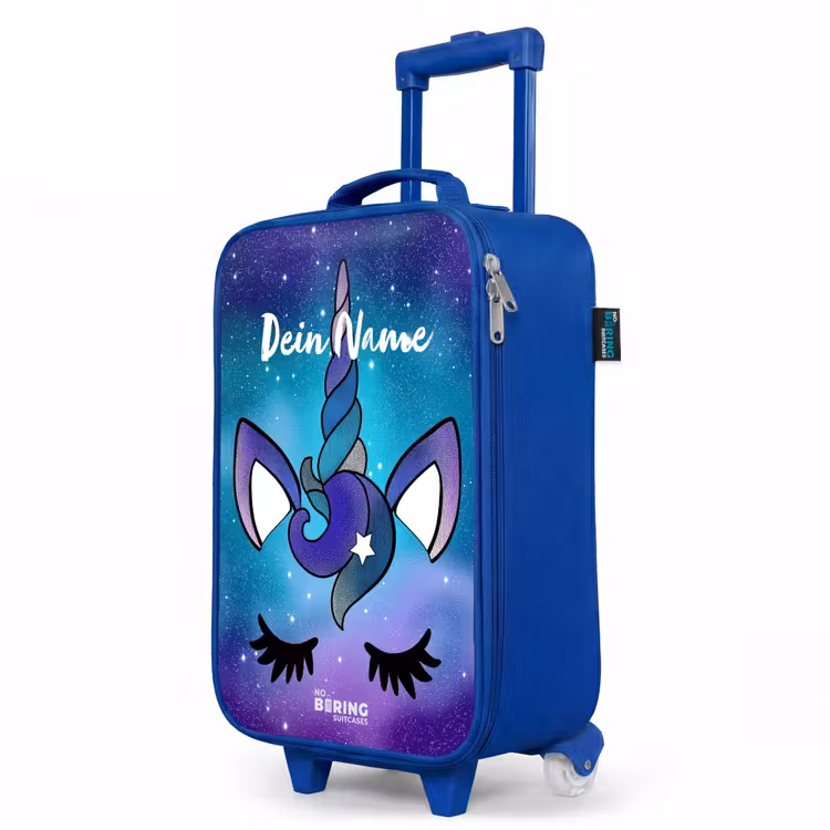 Kinderkoffer Blau - Lila Einhorn — 8