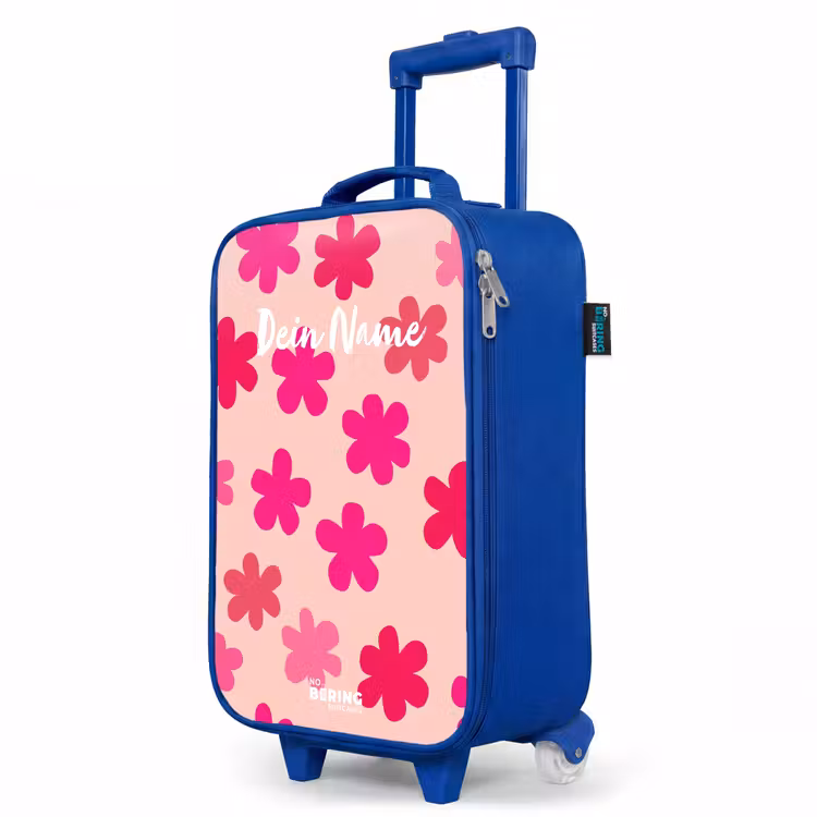Kinderkoffer Blau - Rosa Blumen — 8