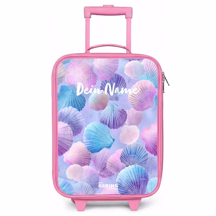 Kinderkoffer Rosa - Bunte Muscheln auf lila Hintergrund — 1