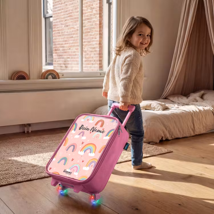 Kinderkoffer Rosa - Regenbögen auf einem rosa Hintergrund — 2