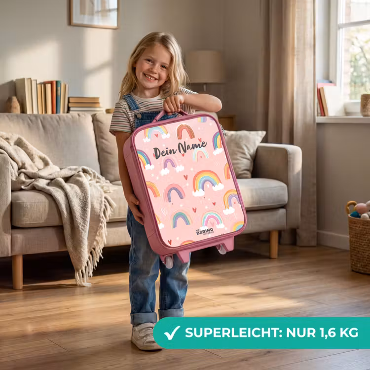Kinderkoffer Rosa - Regenbögen auf einem rosa Hintergrund — 3