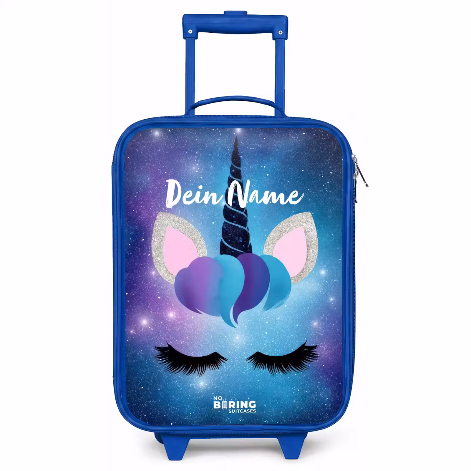 Kinderkoffer Blau - Einhorn auf einem Sternenhimmel Hintergrund — 1