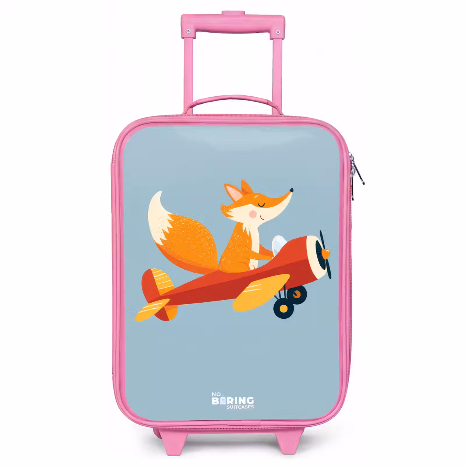 Kinderkoffer Rosa - Fuchs - Flugzeug - Fliegen — 1
