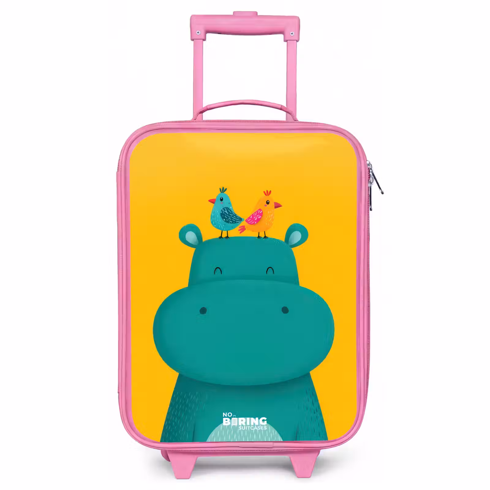 Kinderkoffer Rosa - Nilpferd - Vögel - Gelb — 1