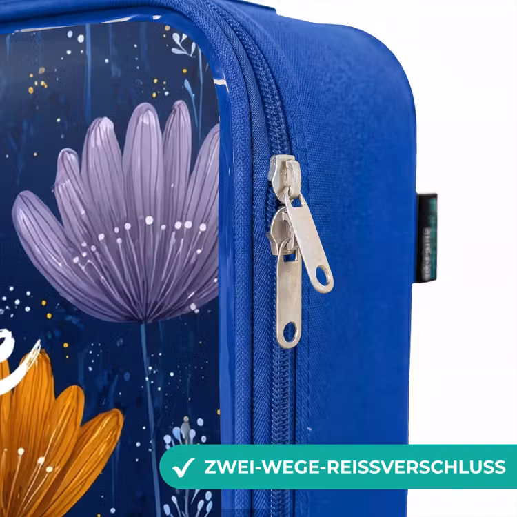 Kinderkoffer Blau - Blumen auf dunkelblauem Hintergrund — 5