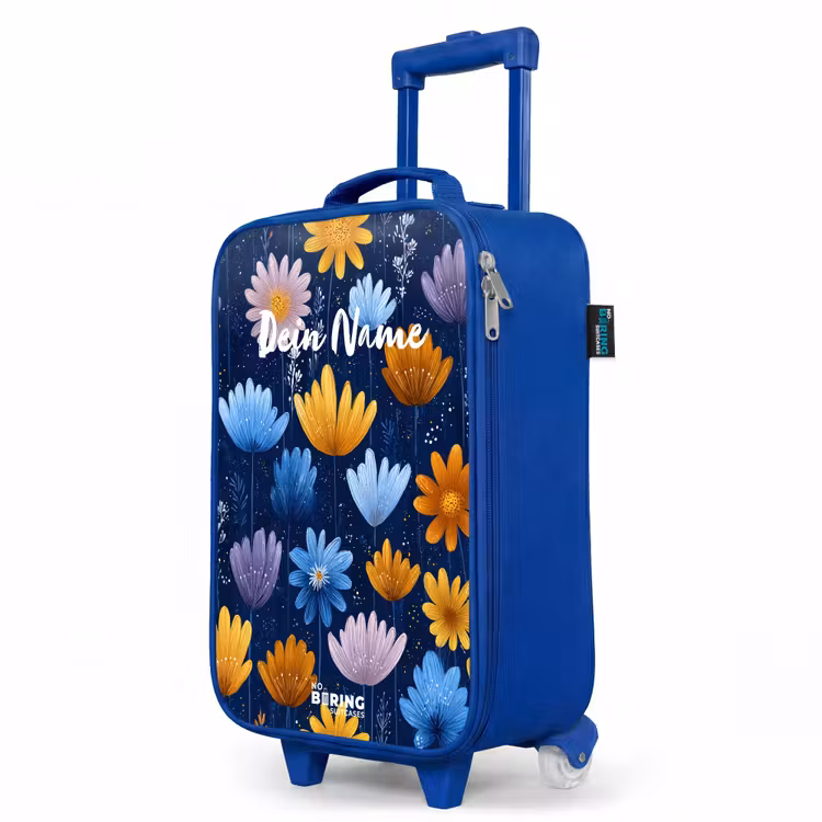 Kinderkoffer Blau - Blumen auf dunkelblauem Hintergrund — 8