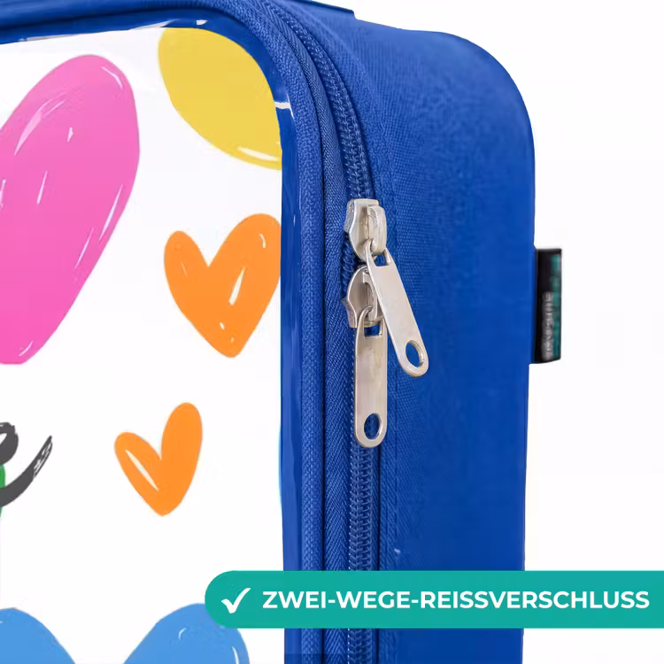 Kinderkoffer Blau - Bunte Herzen — 5
