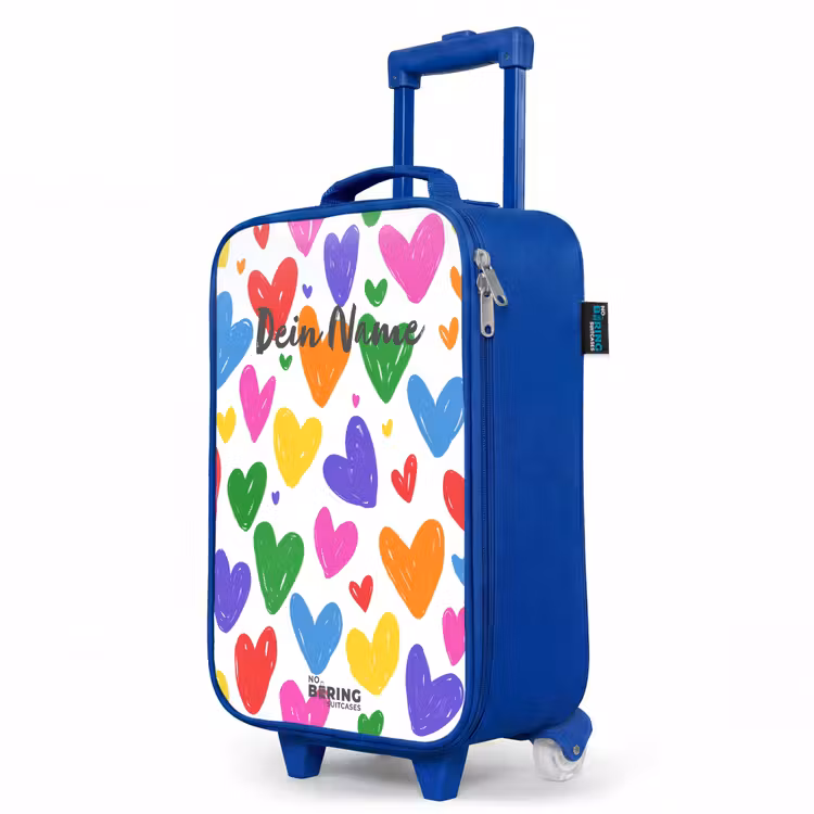 Kinderkoffer Blau - Bunte Herzen — 8