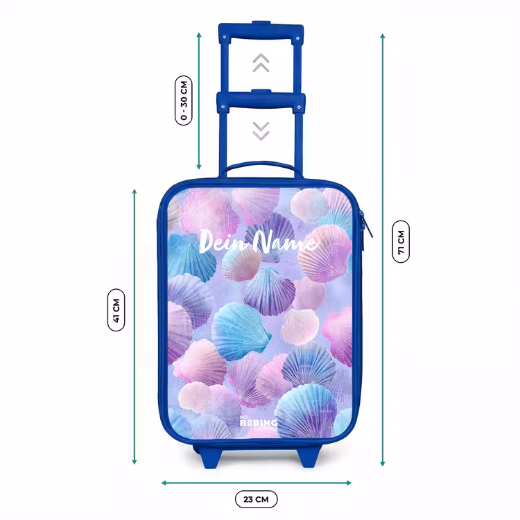 Kinderkoffer Blau - Bunte Muscheln auf lila Hintergrund — 7