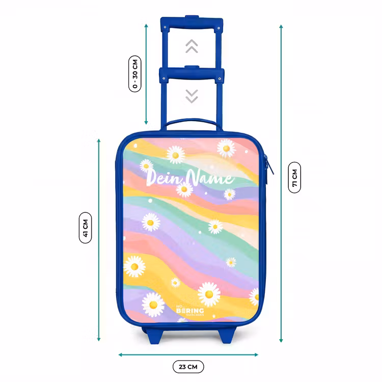 Kinderkoffer Blau - Gänseblümchen auf Regenbogen-Hintergrund — 7