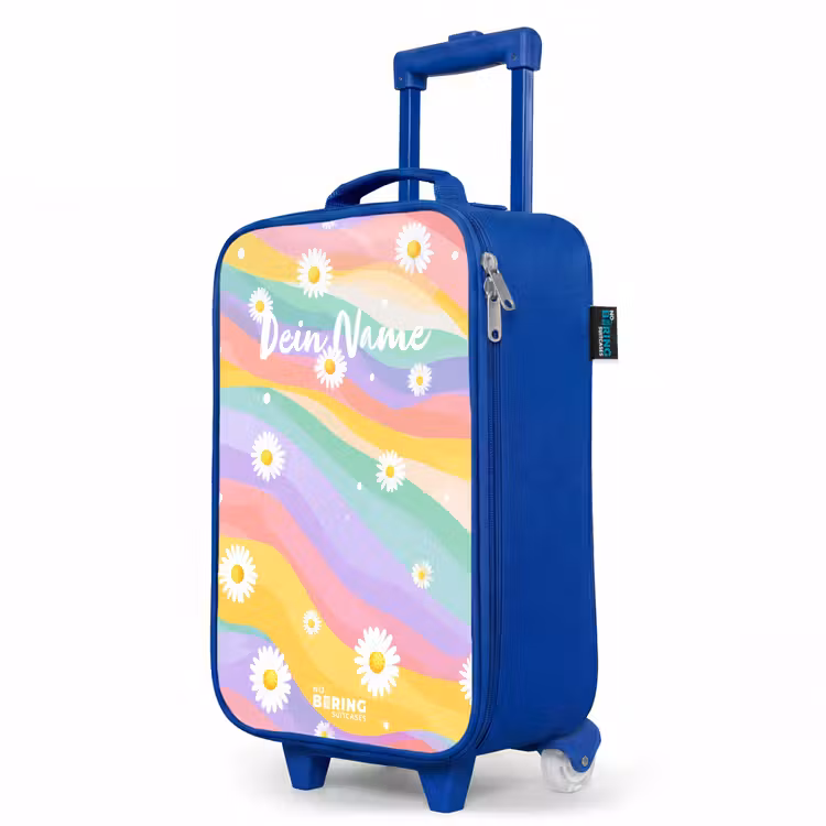 Kinderkoffer Blau - Gänseblümchen auf Regenbogen-Hintergrund — 8