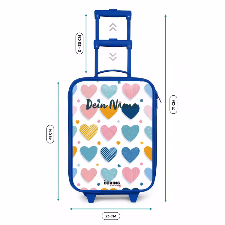 Kinderkoffer Blau - Herz-Muster — 7