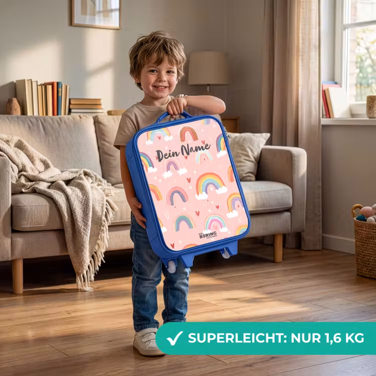 Kinderkoffer Blau - Regenbögen auf einem rosa Hintergrund — 3