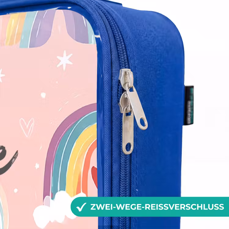Kinderkoffer Blau - Regenbögen auf einem rosa Hintergrund — 5