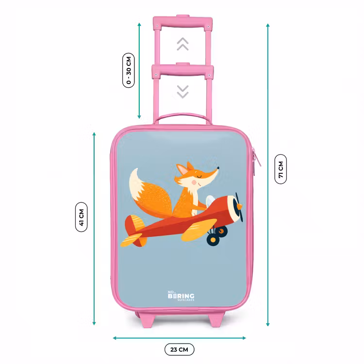 Kinderkoffer Rosa - Fuchs - Flugzeug - Fliegen — 7