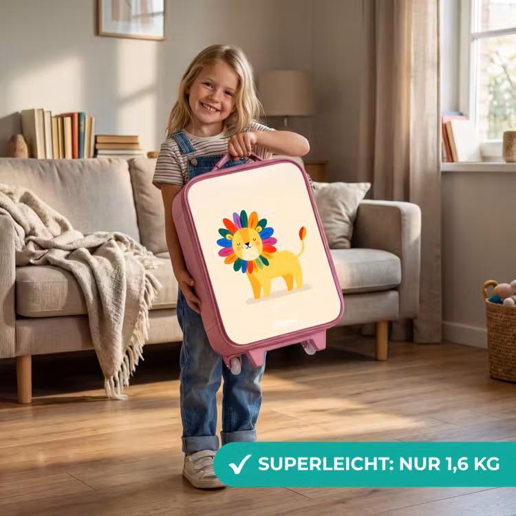 Kinderkoffer Rosa - Löwe - Mähne - Farbenfroh — 3