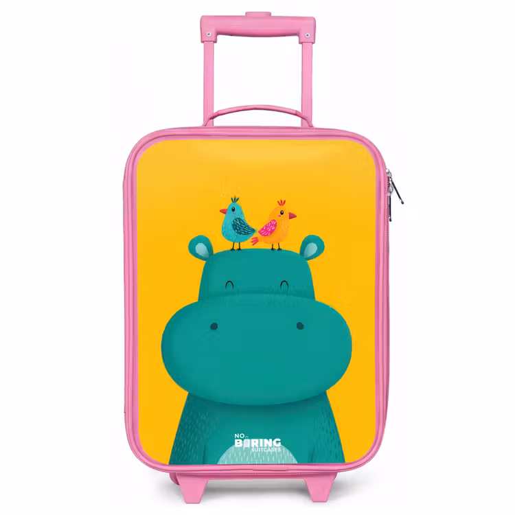 Kinderkoffer Rosa - Nilpferd - Vögel - Gelb — 1