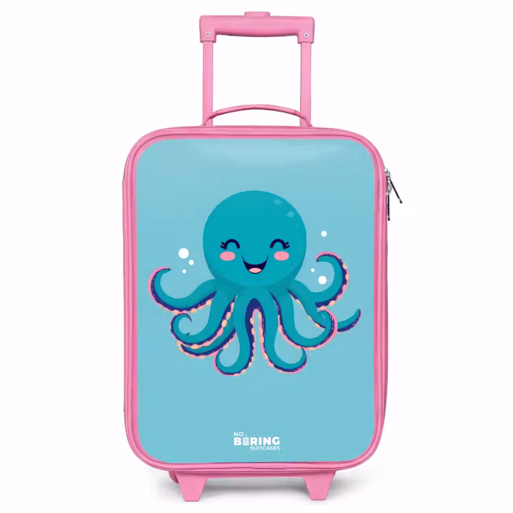Kinderkoffer Rosa - Oktopus - Wasser - Blau — 1