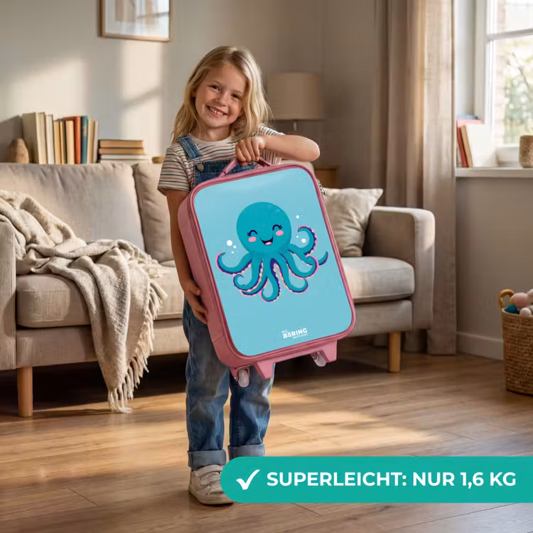 Kinderkoffer Rosa - Oktopus - Wasser - Blau — 3