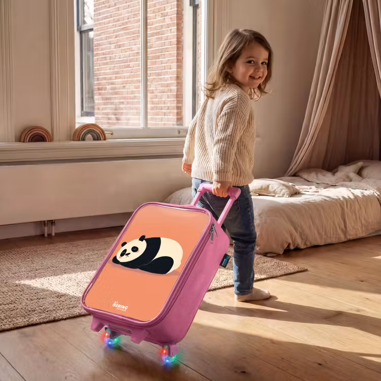 Kinderkoffer Rosa - Panda - Schlafend - Orange — 2