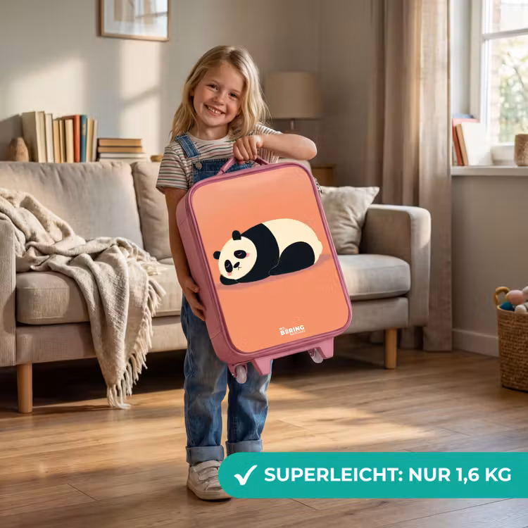 Kinderkoffer Rosa - Panda - Schlafend - Orange — 3