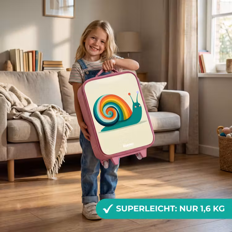 Kinderkoffer Rosa - Schnecke - Regenbogen - Farbenfroh — 3
