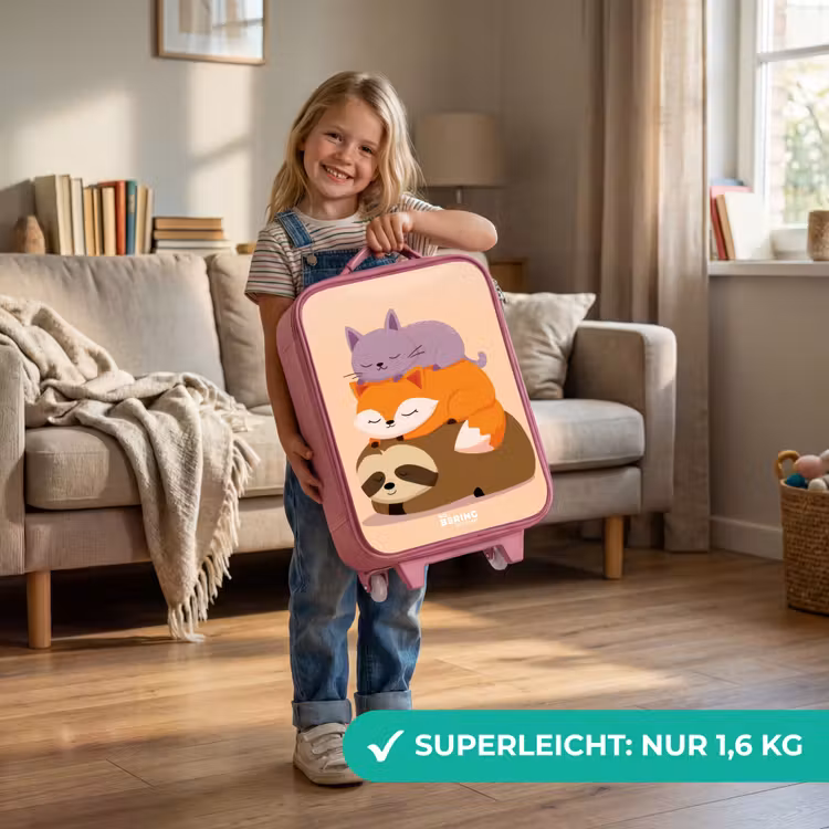 Kinderkoffer Rosa - Tiere - Schlafen - Gemeinsam — 3