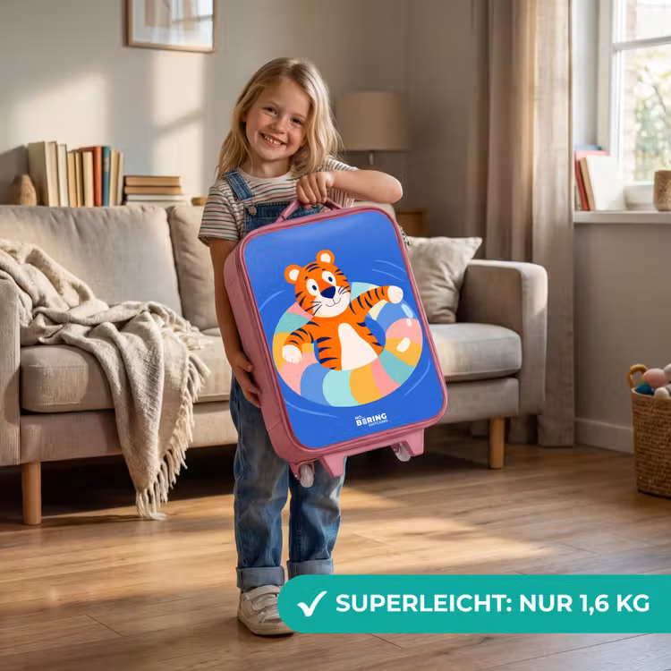 Kinderkoffer Rosa - Tiger - Schwimmband - Wasser — 3