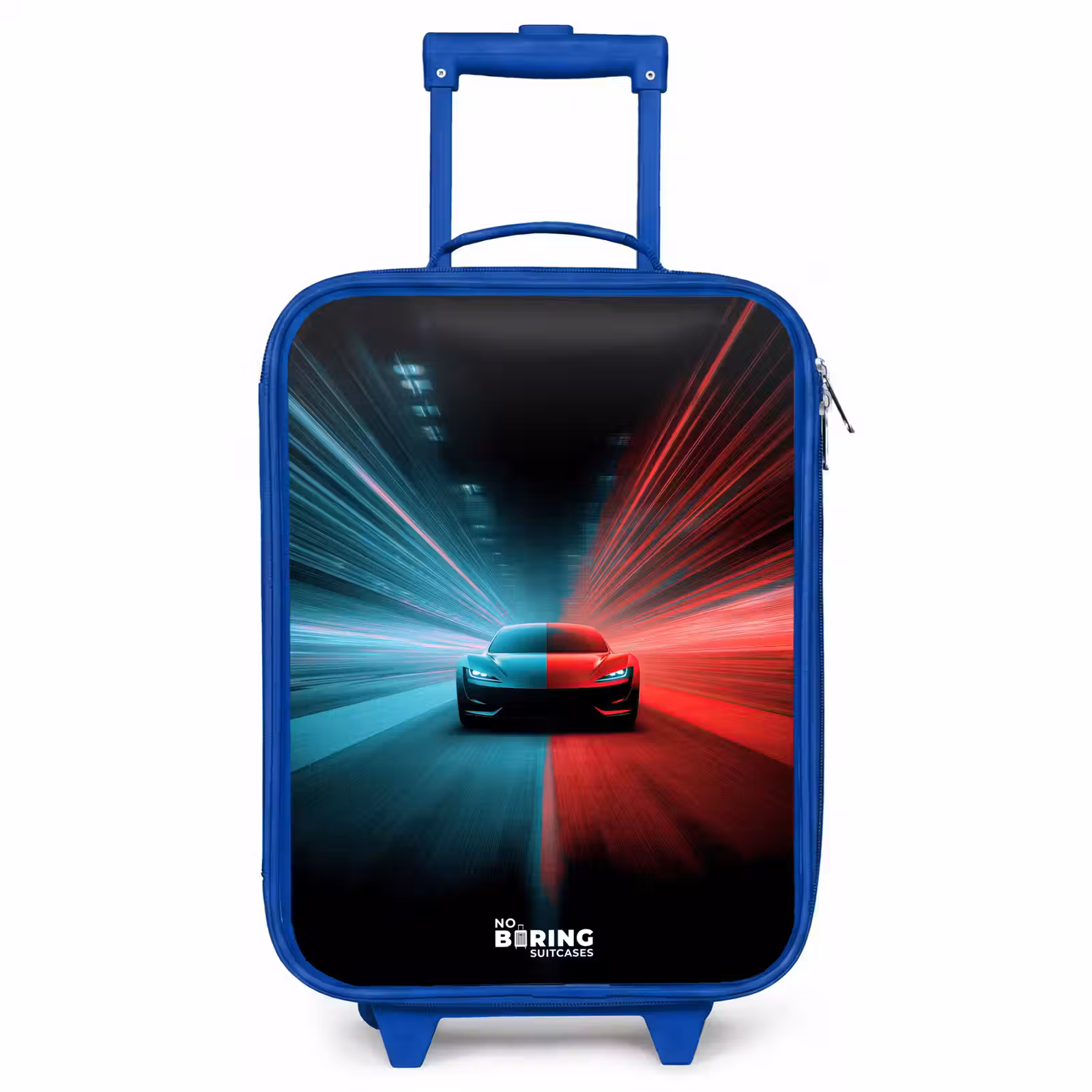Kinderkoffer Blau - Sportwagen - Lichtstrahlen - Neon - Blau — 1