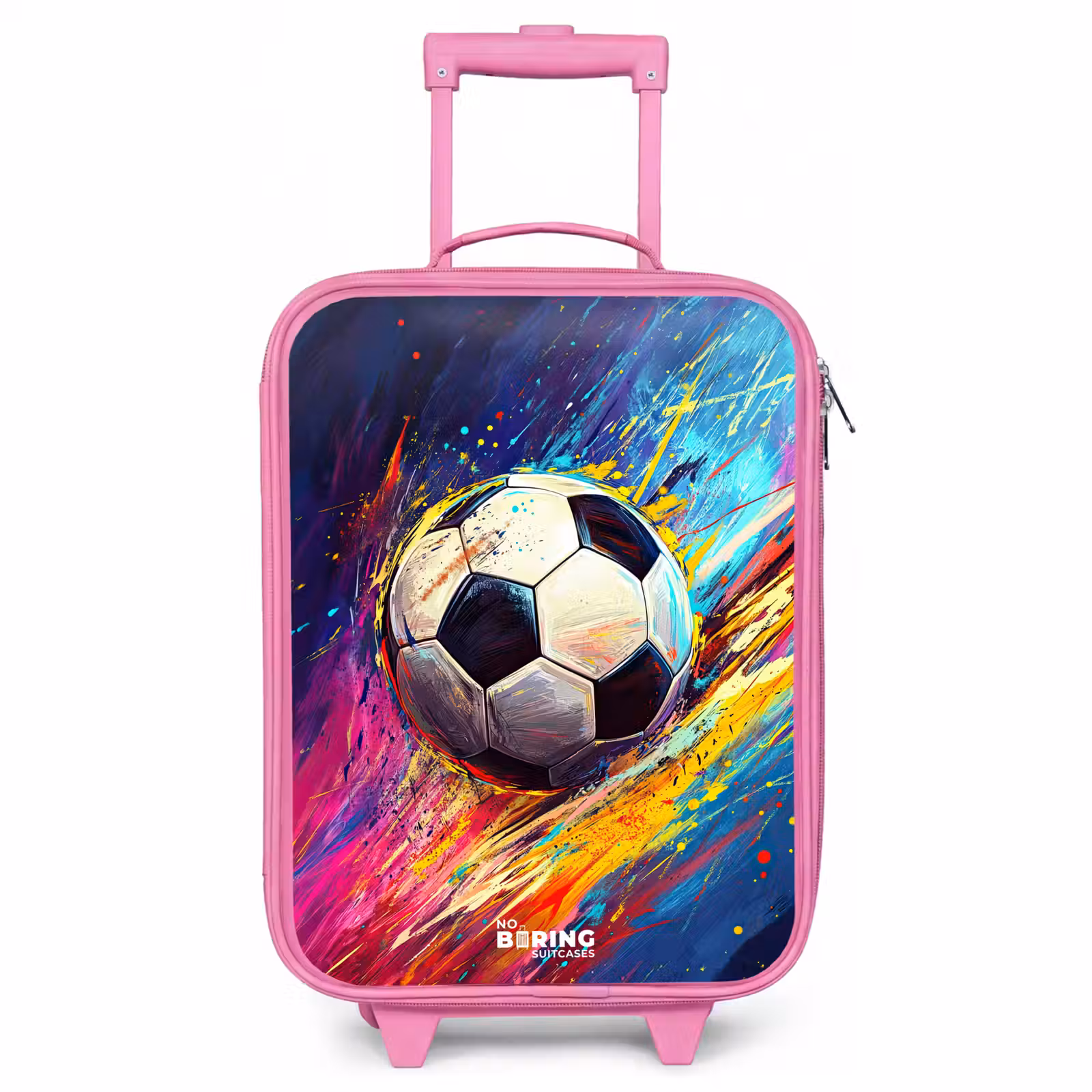 Kinderkoffer Rosa - Neon - Fußball - Farbenfroh — 1