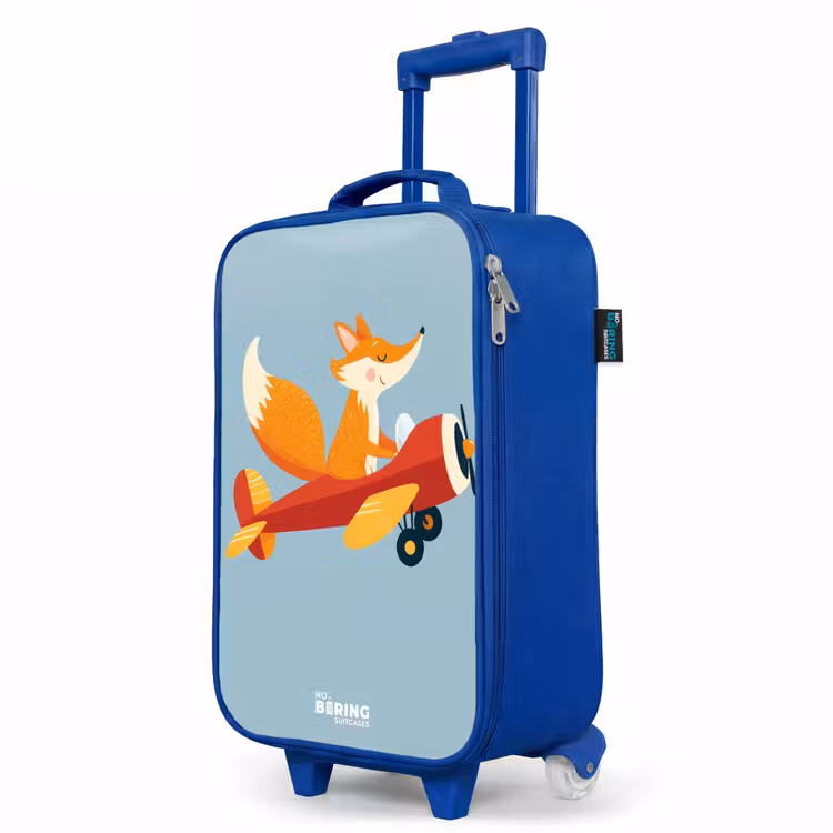 Kinderkoffer Blau - Fuchs - Flugzeug - Fliegen — 8