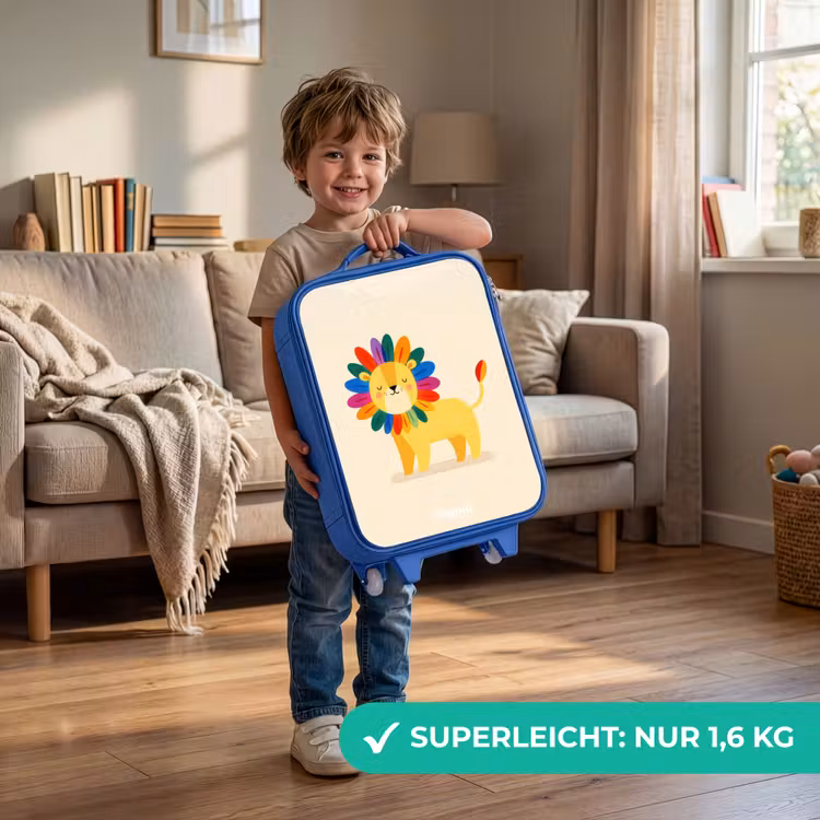 Kinderkoffer Blau - Löwe - Mähne - Farbenfroh — 3