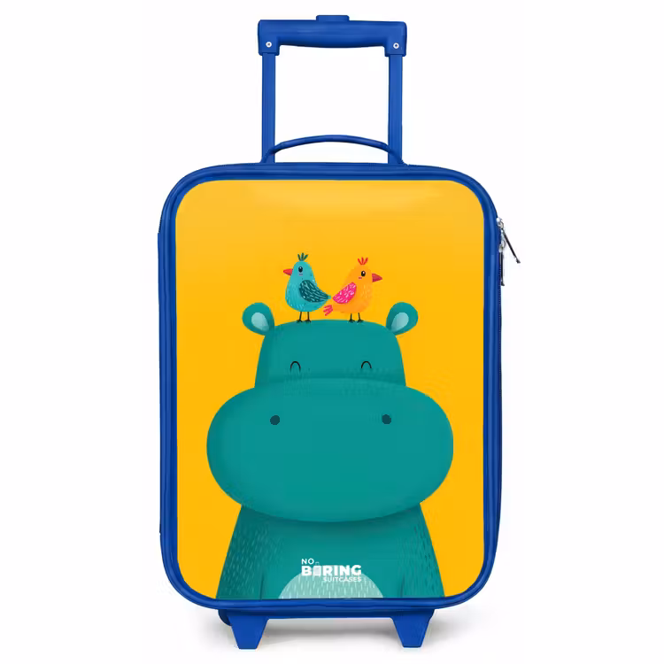 Kinderkoffer Blau - Nilpferd - Vögel - Gelb — 1