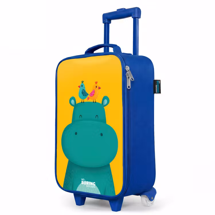 Kinderkoffer Blau - Nilpferd - Vögel - Gelb — 8