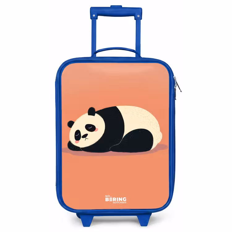 Kinderkoffer Blau - Panda - Schlafend - Orange — 1