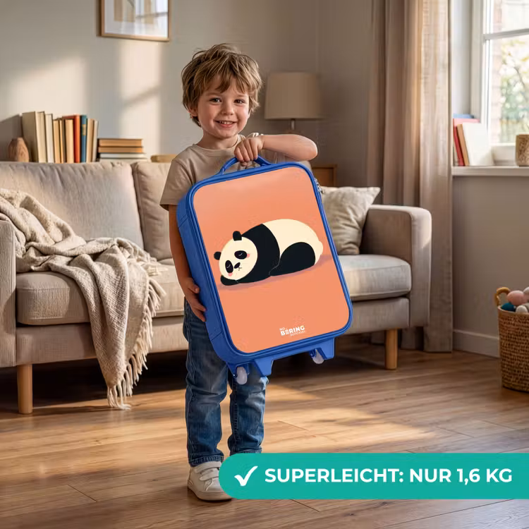 Kinderkoffer Blau - Panda - Schlafend - Orange — 3