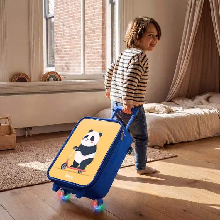 Kinderkoffer Blau - Panda - Stufe - Gelb — 2