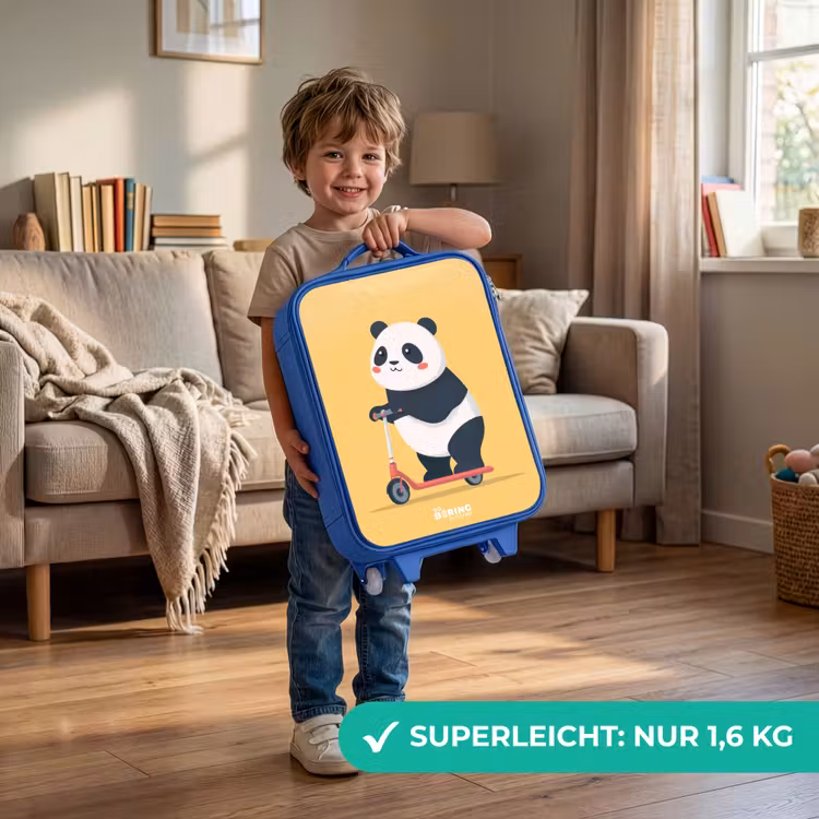 Kinderkoffer Blau - Panda - Stufe - Gelb — 3