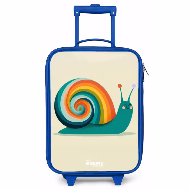 Kinderkoffer Blau - Schnecke - Regenbogen - Farbenfroh — 1